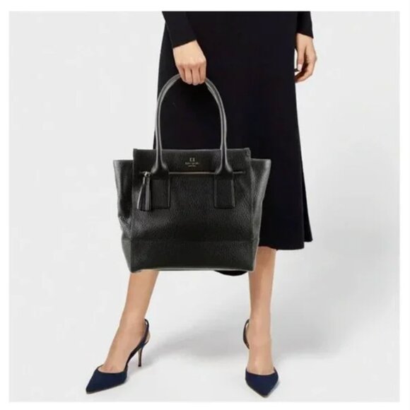 Kate Spade Large Southport Oden Black Pebble Grain Leather Shoulder Tote Bag - Picture 2 of 10